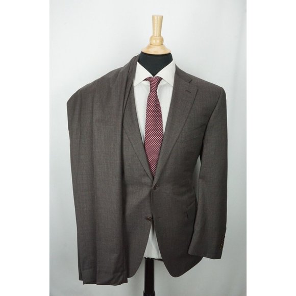 Canali 1934 Silver Label CURRENT Brown Microplaid Wool 2Pc Suit Jacket Pant 42R - Picture 4 of 11